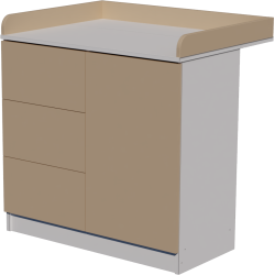 Peti changing table, size 90x40x85. White-cappuccino color. Peti changing table, size 90x40x85. White-cappuccino color.