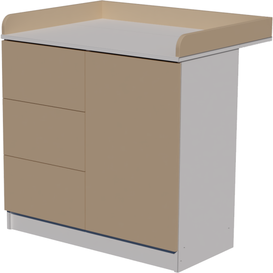 Peti changing table, size 90x40x85. White-cappuccino color. Peti changing table, size 90x40x85. White-cappuccino color.