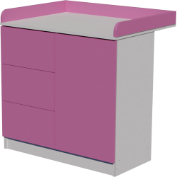 Peti changing table, size 90x40x85. White and pink. Peti changing table, size 90x40x85. White and pink.