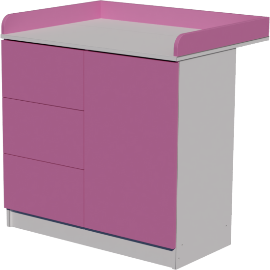 Peti changing table, size 90x40x85. White and pink. Peti changing table, size 90x40x85. White and pink.