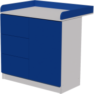 Peti changing table, size 90x40x85. White and blue.