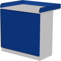 Peti changing table, size 90x40x85. White and blue. Peti changing table, size 90x40x85. White and blue.