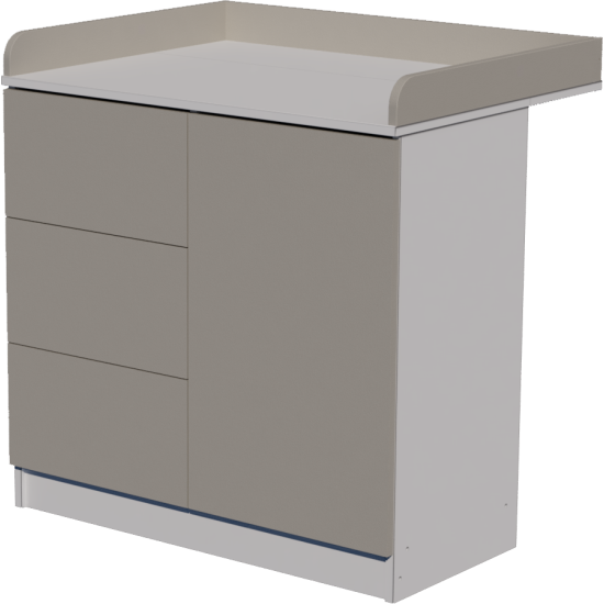 Peti changing table, size 90x40x85. White and gray. Peti changing table, size 90x40x85. White and gray.