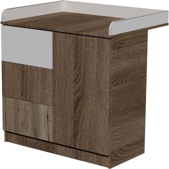 Peti changing table, size 90x40x85. Dark sonoma-white-desmond color. Peti changing table, size 90x40x85. Dark sonoma-white-desmond color.