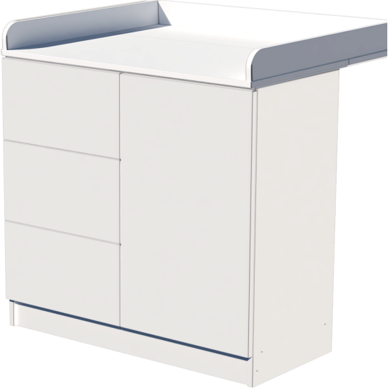 Peti changing table, size 90x40x85. White color. Peti changing table, size 90x40x85. White color.