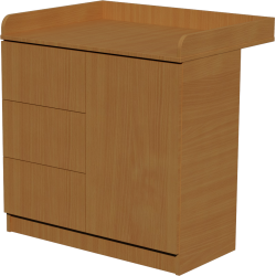 Peti changing table, size 90x40x85. Beech color. Peti changing table, size 90x40x85. Beech color.