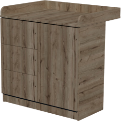 Peti changing table, size 90x40x85. Chestnut color. Peti changing table, size 90x40x85. Chestnut color.