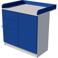 Tomi changing table, size 90x40x85. White and blue. Tomi changing table, size 90x40x85. White and blue.