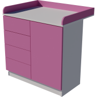 Tomi changing table, size 90x40x85. White and pink. Tomi changing table, size 90x40x85. White and pink.