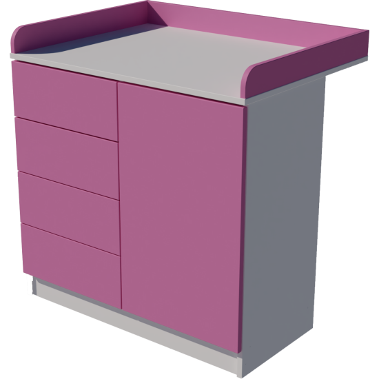 Tomi changing table, size 90x40x85. White and pink. Tomi changing table, size 90x40x85. White and pink.