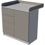 Tomi changing table, size 90x40x85. White and gray. Tomi changing table, size 90x40x85. White and gray.