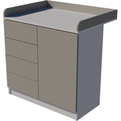 Tomi changing table, size 90x40x85. White and gray. Tomi changing table, size 90x40x85. White and gray.