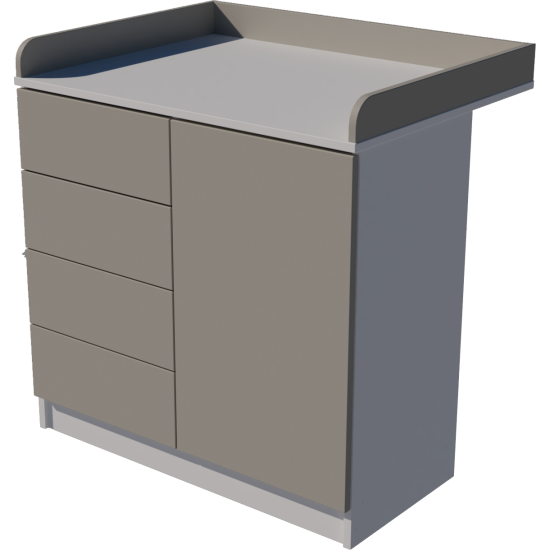 Tomi changing table, size 90x40x85. White and gray. Tomi changing table, size 90x40x85. White and gray.