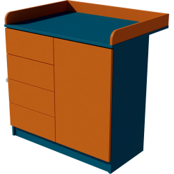 Tomi changing table, size 90x40x85. Indigo and orange. Tomi changing table, size 90x40x85. Indigo and orange.