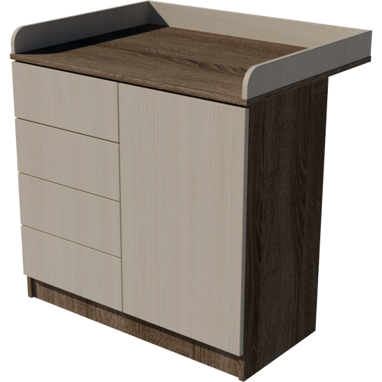Tomi changing table, size 90x40x85. Dark sonoma-birch color. Tomi changing table, size 90x40x85. Dark sonoma-birch color.