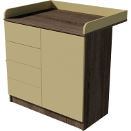 Tomi changing table, size 90x40x85. Dark sonoma-vanilla color.