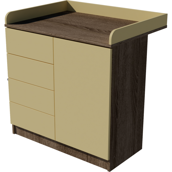 Tomi changing table, size 90x40x85. Dark sonoma-vanilla color. Tomi changing table, size 90x40x85. Dark sonoma-vanilla color.