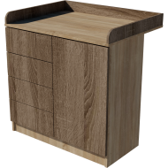 Tomi changing table, size 90x40x85. Light sonoma-dark sonoma color.