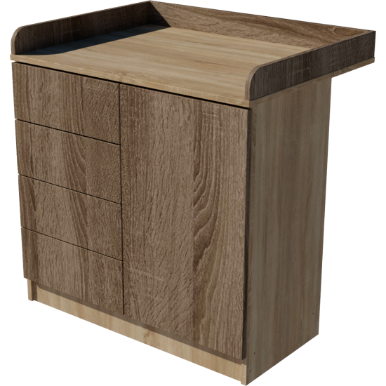 Tomi changing table, size 90x40x85. Light sonoma-dark sonoma color. Tomi changing table, size 90x40x85. Light sonoma-dark sonoma color.