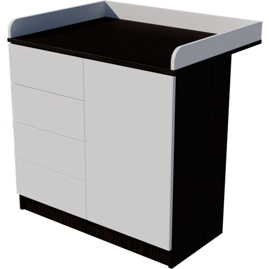 Tomi changing table, size 90x40x85. Wenge-white color. Tomi changing table, size 90x40x85. Wenge-white color.