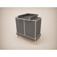 Tomi changing table in Anthracite, with Sonoma edging