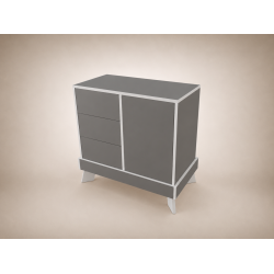 Tomi changing table in Anthracite, with light grey edging