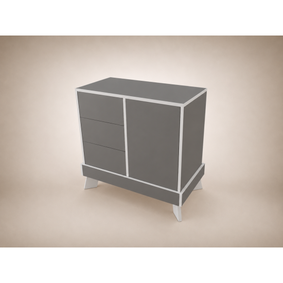 Tomi changing table in Anthracite, with light grey edging