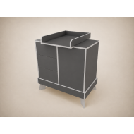 Tomi changing table in Anthracite, with light grey edging