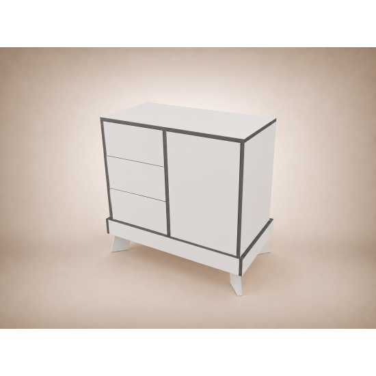 Tomi changing table in White, with anthracite edging