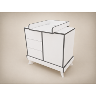 Tomi changing table in White, with anthracite edging