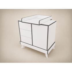Tomi changing table in White, with anthracite edging