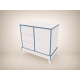 Tomi changing table in White, with blue edging