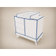 Tomi changing table in White, with blue edging