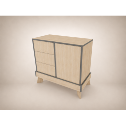 Tomi changing table in Sonoma, with anthracite edging