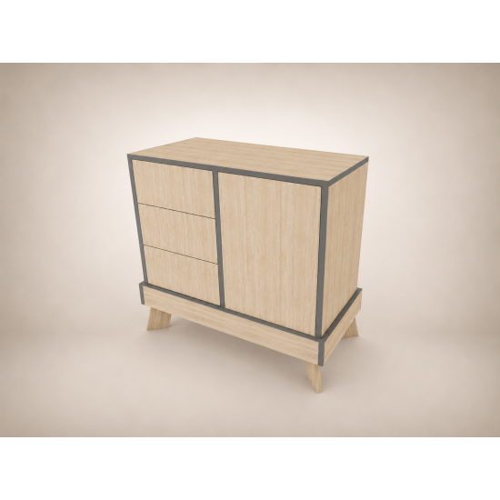 Tomi changing table in Sonoma, with anthracite edging