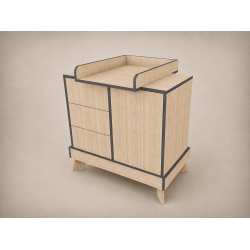 Tomi changing table in Sonoma, with anthracite edging