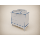 Tomi changing table in light grey, with blue edging