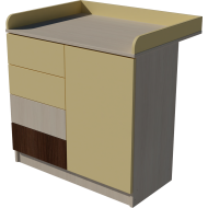 Tomi changing table, size 90x40x85. Birch-vanilla-mocha color