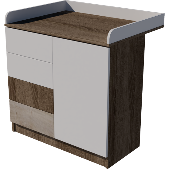 Tomi changing table, size 90x40x85. Dark sonoma-white-desmond color. Tomi changing table, size 90x40x85. Dark sonoma-white-desmond color.