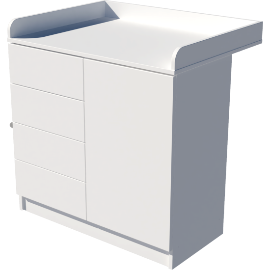 Tomi changing table, size 90x40x85. White color. Tomi changing table, size 90x40x85. White color.