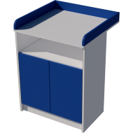Zsófi changing table, size 70x40x85. White and blue.