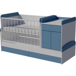 Ringatható Bogi combi cot 120x70 in white and blue Ringatható Bogi combi cot 120x70 in white and blue