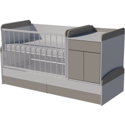 Ringatható Bogi combi cot bed 120x70 in white-grey Ringatható Bogi combi cot bed 120x70 in white-grey