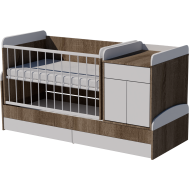 Rocking Bogi combi cot 120x70 in dark sonoma-white