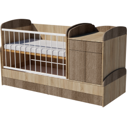 Ringatható Bogi combi cot 120x70 in light sonoma-dark sonoma Ringatható Bogi combi cot 120x70 in light sonoma-dark sonoma