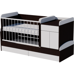 Ringatható Bogi combi cot 120x70 in white and wenge Ringatható Bogi combi cot 120x70 in white and wenge