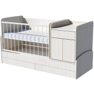 Ringatható Bogi combi cot 120x70 in white birch color