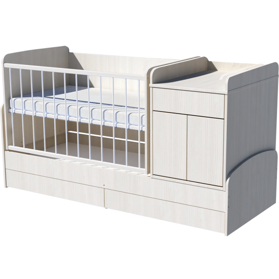 Ringatható Bogi combi cot 120x70 in white birch color Ringatható Bogi combi cot 120x70 in white birch color