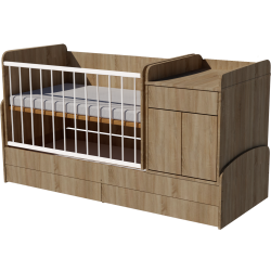 Rocking Bogi combi cot 120x70 in light sonoma color Rocking Bogi combi cot 120x70 in light sonoma color