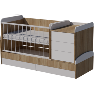 Reni combi cot bed 120x70 in light sonoma white